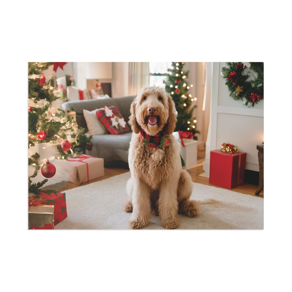 Ansichtkaart Labradoodle Kerst 1 - Kunstpaleis